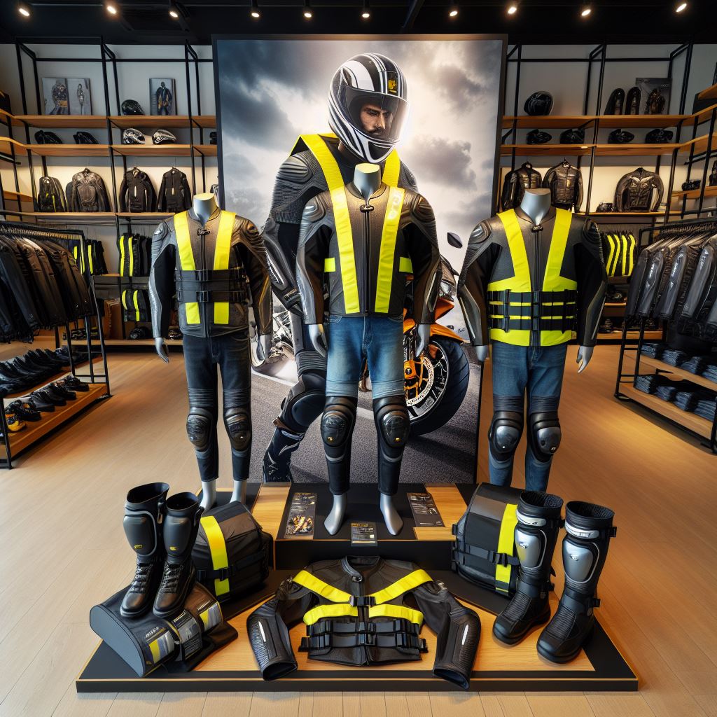 Gilets airbags, Veste et bottes pour une motarde